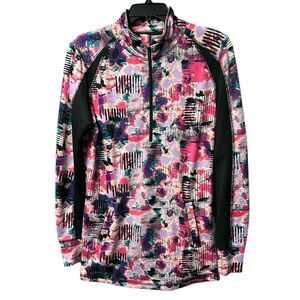Christopher & Banks Women’s 1/4 Zip Abstract Print Track Sweatshirt Size Medium